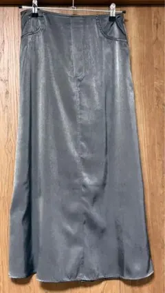 アメリカンホリック サテングレー ロングスカート