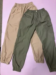 ベージュ・カーキ ロングパンツ 2点セット