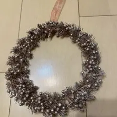 輸入のピンクリース　クリスマスリース