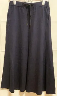 グリーンレーベルリラクシング ネイビー　ウール　フレアスカート