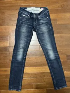 レディース　スキニーデニム　バックナンバーダークブルー 5ポケット