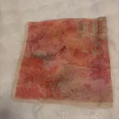 オレンジピンク系花柄スカーフ ♡70×70