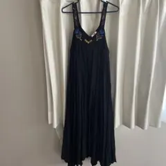 yul チャイハネ　ブラック　黒 キャミワンピース　刺繍　美品