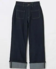 しまむら SUNNY HOUSE ロールアップ ワイドデニム L