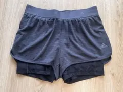 adidas ランニングショーツ 黒 ストライプ 洗濯済、未使用 レディース