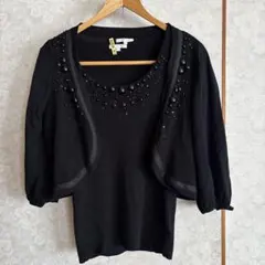 TO BE CHIC ビーズ装飾アンサンブル　　　size II 黒のサムネイル