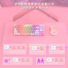 ゲーミングメカニカルキーボード、モウスセット 有線89キー