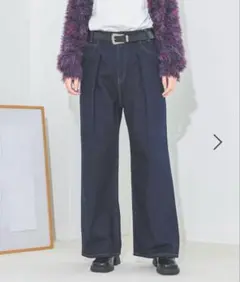 JEANASIS タックデニムワイドパンツ