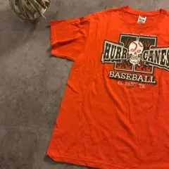 ★MDYD4692 ハリケーンズ 野球 チームロゴ 半袖 Tシャツ オレンジ L
