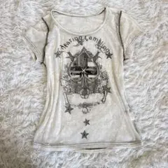 【激レアY2K】シースルー オパール加工 グランジTシャツ パンク トラッシュのサムネイル