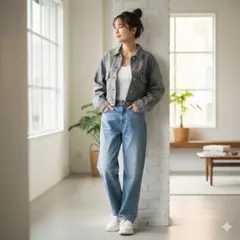 Apuweiser-riche ショート丈　デニムジャケット　グレー　2nd