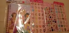 ディズニープリンセスのシール帳とストーンシール２種類とぷちっとシールの４点セット