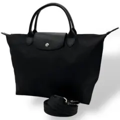 未使用級　LONGCHAMP ロンシャン　ナイロン　ショルダーバッグ　黒　A4