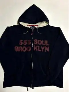 TRIPLE FIVE SOUL メンズ ジップパーカー Lネイビー