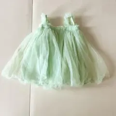 ベビードレス　チュールスカート　90センチ　ミント　誕生日　ニューボーンフォト