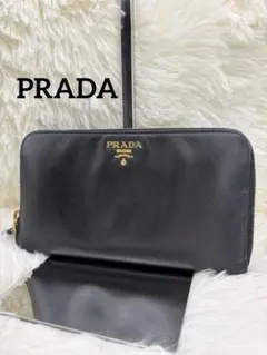 【✨美品✨】PRADA ブラック　サフィアーノレザー　長財布