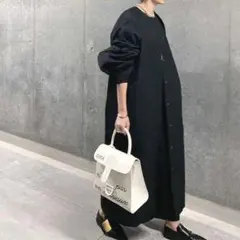 【58300円／完売品】　LOHEN　デザイン２WAYロングコート　ブラック