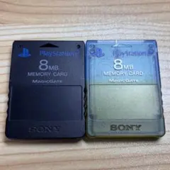 PS2純正メモリーカード　限定色　アイランドブルー　2個セット　030