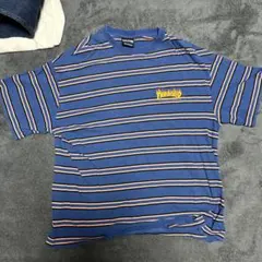 Thrasher 青オレンジストライプ Tシャツ