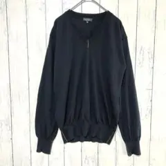 ポールスミス　Vネックニット 薄手ニット M ウール100% ユニセックス 黒のサムネイル