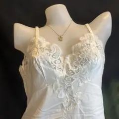 MC@43 ワコール　セレブ系綺麗な大花柄レース　スリップ　85-90 ホワイト