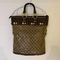 GUCCI グッチ GGキャンバス スタッズ トートバッグ