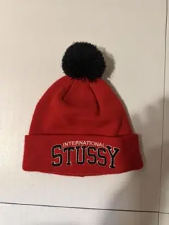 Stussy ストライプ ニット帽 ポンポン付き - メルカリ