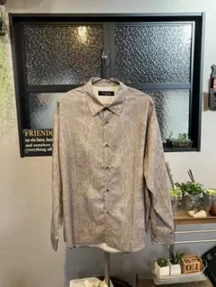 Unrelaxing ヘビ柄長袖シャツ グレー系　フリーサイズ　Ｌ〜ＸＬ