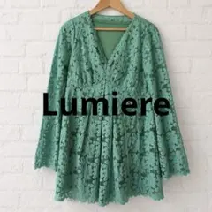【タグ付・美品】　Lumiere レースワンピース チュニック　L フレア　上品のサムネイル