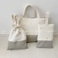 入園入学/レッスンバッグ・通園バッグ(星月・ベージュ柄)