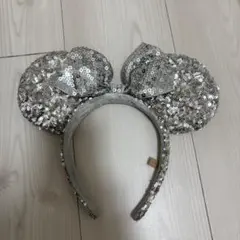 ミニーマウスヘアバンド シルバー