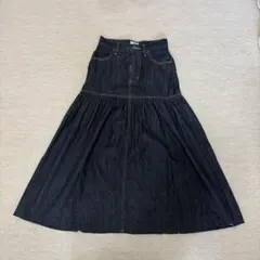 Lee × earth music & ecology　デニムロングスカート　S