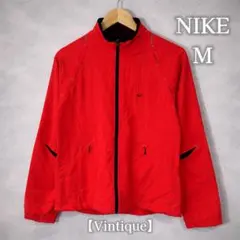 NIKE ナイロンジャケット 00s テック系 赤黒 ロゴ 古着