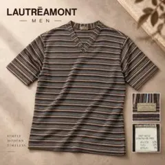 ✨LAUTREAMONT MEN✨ 半袖 Vネック ボーダー FREE