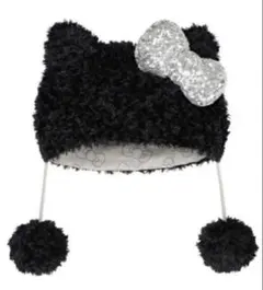 ユニバ　キティ　帽子　カチューシャ　黒　ブラック　usj ファンキャップ