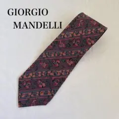GIORGIO MANDELLI ネクタイ　花柄　シルク100％ 紫