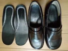 フォーマルシューズ 23.0 EEE ブラック 22.5-23cmローファー 黒