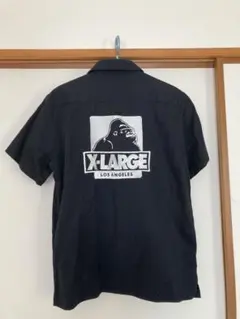 X-LARGE ブラック 半袖ワークシャツ Sサイズ