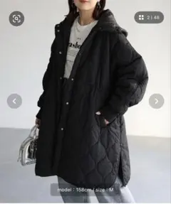 Riberry ブラック キルティングコート