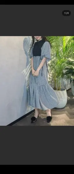 ギンガムチェック 半袖シャツワンピース