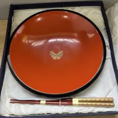 7-27 輪島塗 漆器　盛り皿　菓子皿　箸付き　蝶　伝統工芸品のサムネイル