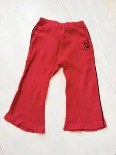 ヒスミニ　赤 フレアパンツ　80