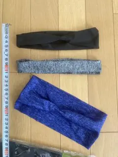 速乾ツイストデザイン ヘッドバンド 3個セット（細く太く可能）