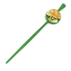 ☆新品未使用☆Ｂ級品キズ有り緑系花模様かんざし