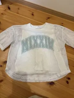 MIXXMIX メッシュ 重ね着風 Tシャツ ホワイト