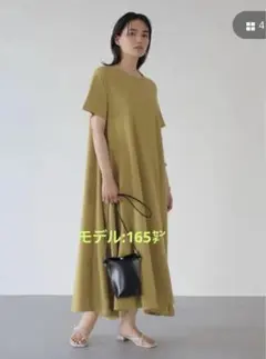 【AMERICAN HOLIC】 からし色半袖ワンピース M