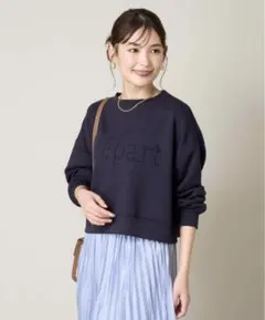 ☆a.v.v☆ネイビー ロゴ刺繍 クロップドトップス　Ｍ