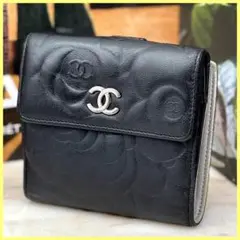 【正規品】美品 CHANEL シャネル カメリア Wホック 財布 黒 2026年最新】シャネル カメリアWホック財布の人気アイテム - メルカリ