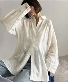 mily bilet シアージャガード花柄2wayシャツのサムネイル