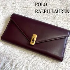 美品 ポロラルフローレン ゴールド ポニー ロゴ レザー 本革 長財布 折り財布のサムネイル